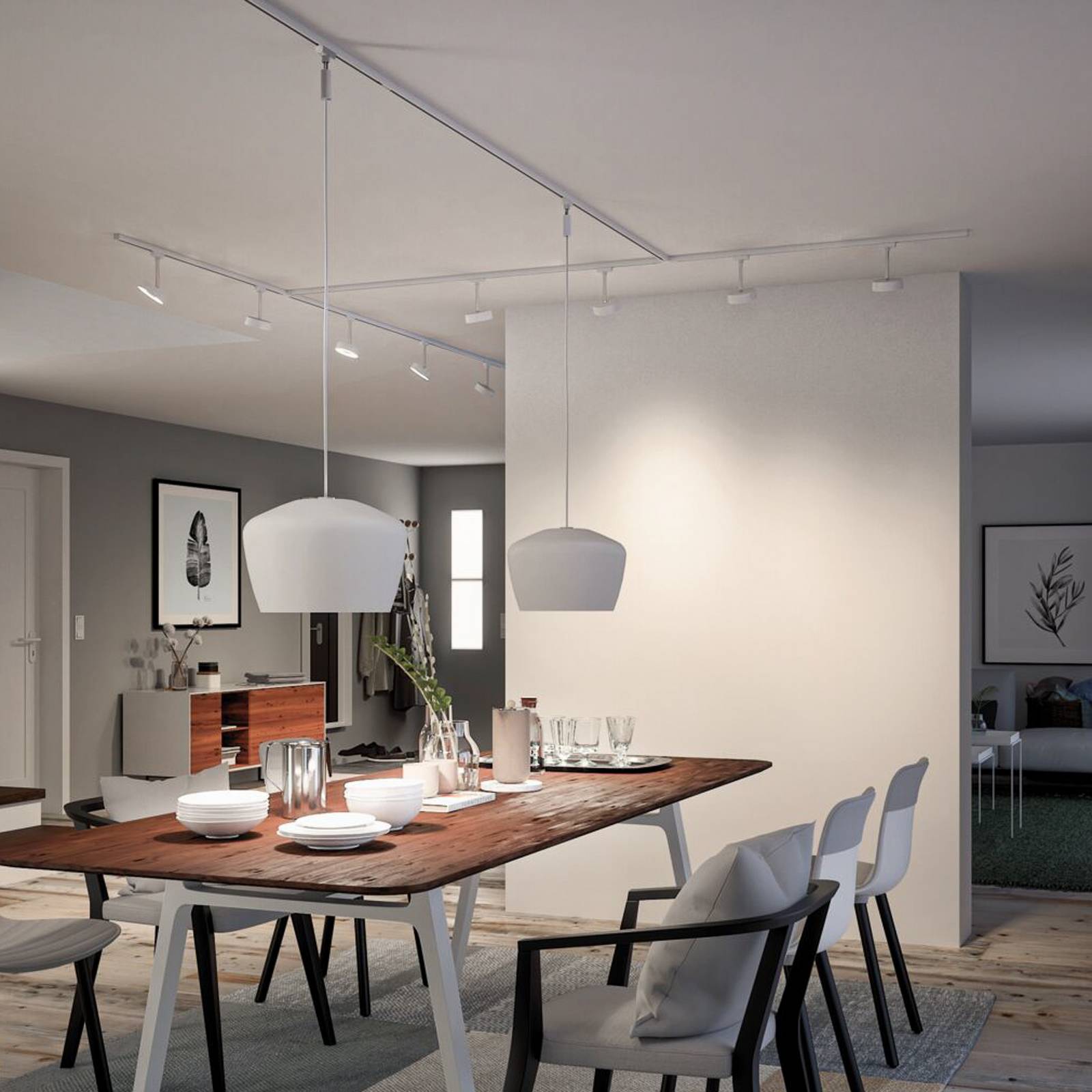 Rail Paulmann URail, blanc signal, longueur 10 cm, aluminium