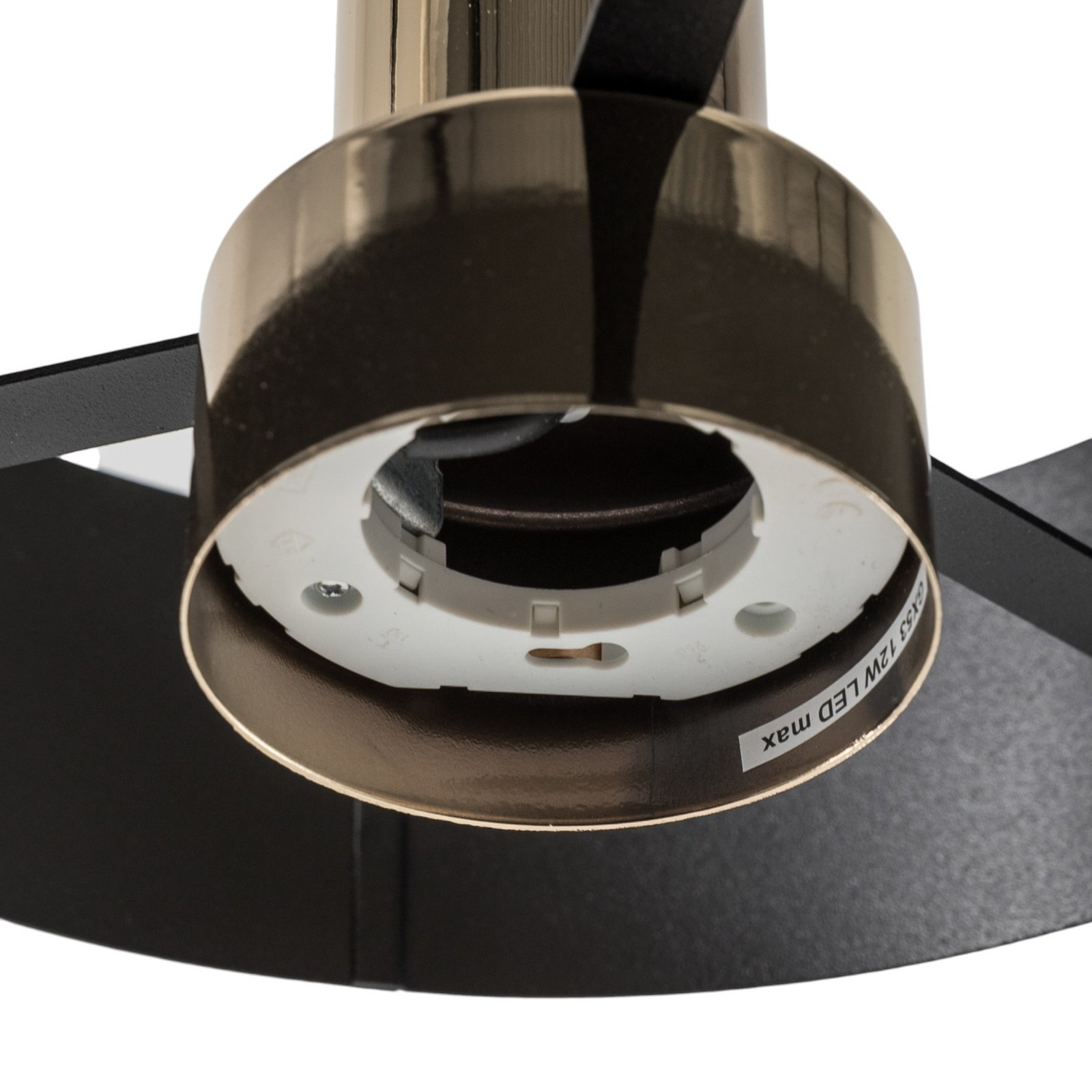 Hanglamp Rif Lux, zwart/goud, Ø 25 cm, staal