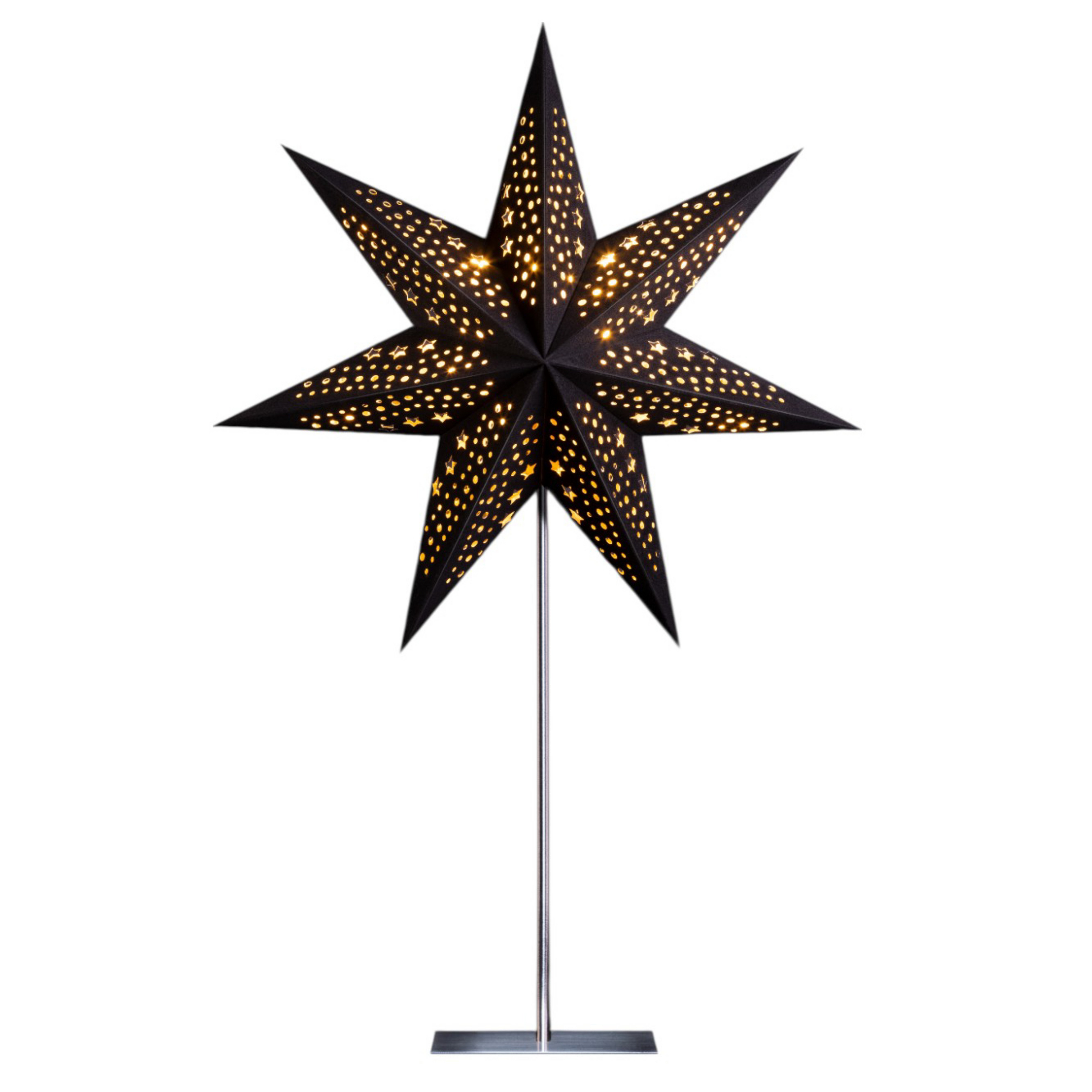 STERNTALER Papierstern, schwarz, 7-Zacker Ø 45 cm Höhe 70 cm