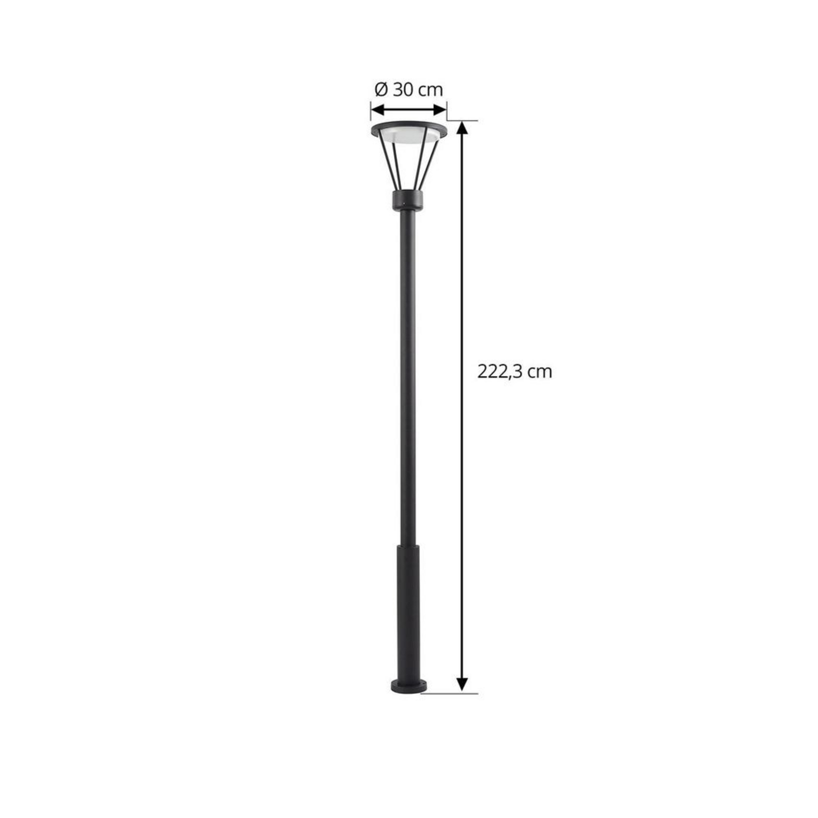 Elario LED Lámpara de parque H222 Negro - Lucande