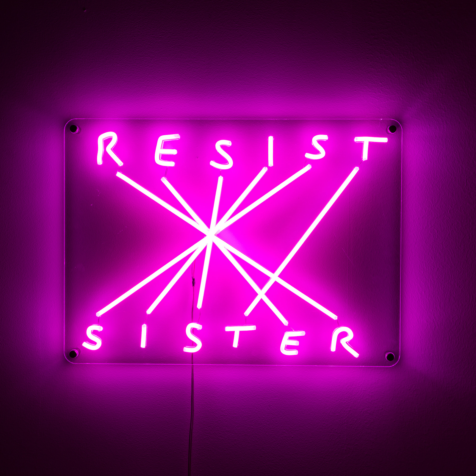 Applique déco LED Resist-Sister, fuchsia