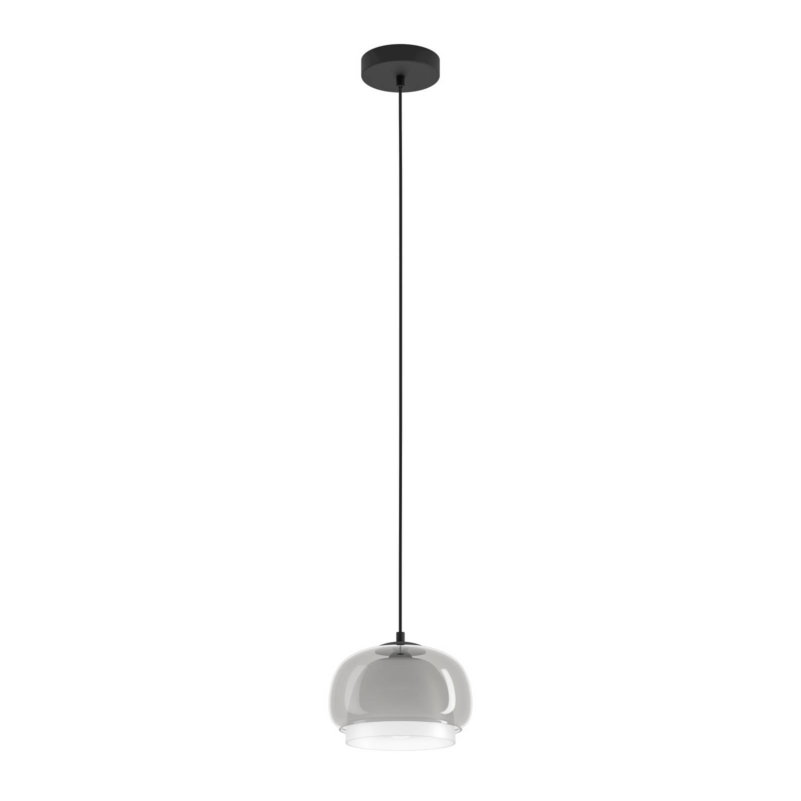 Hängeleuchte Belomontejo, Ø 22 cm, schwarz-transparent, Glas