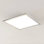 Prios LED-panel Gelora, 40 cm, 4.000 K, sølvfarvet, aluminium