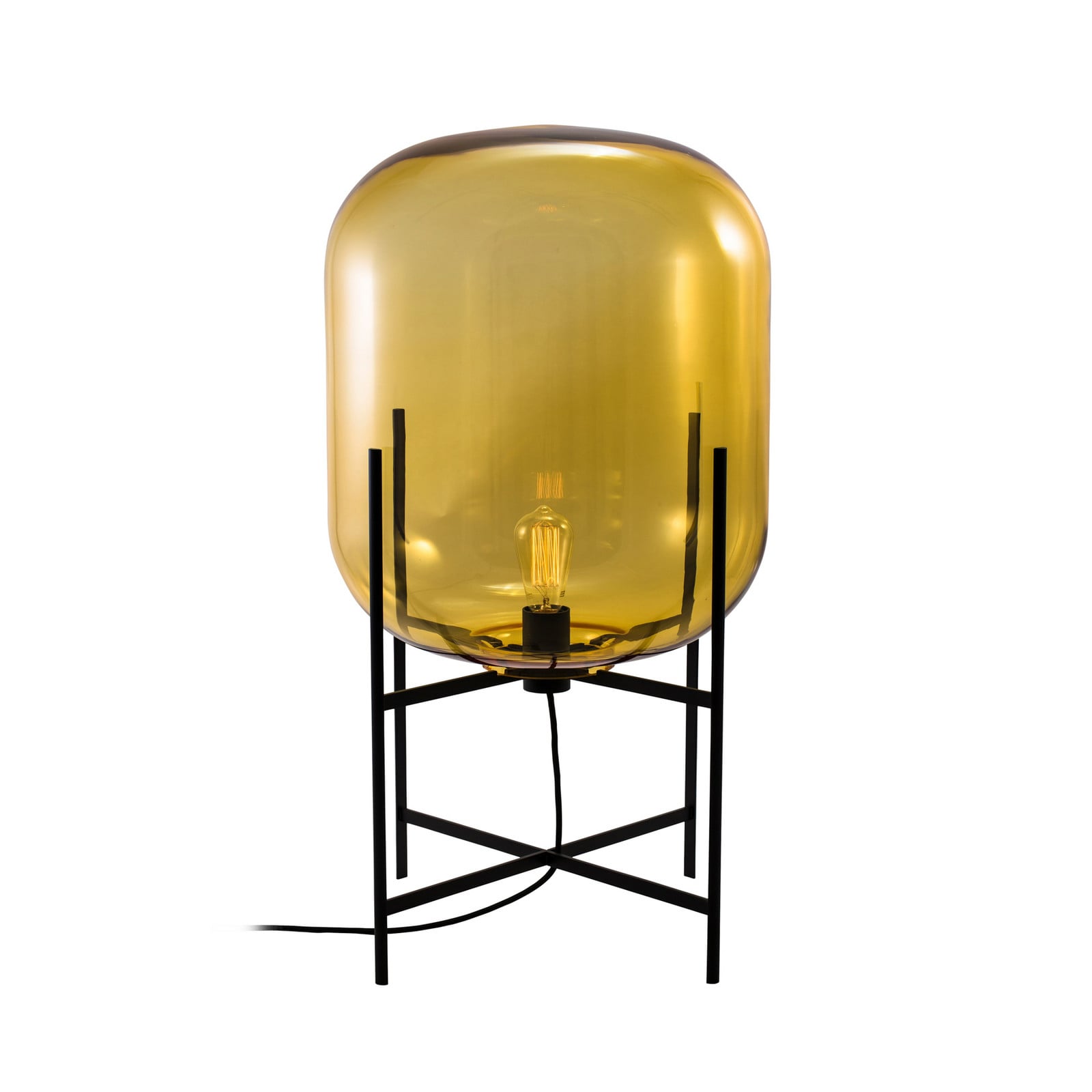 pulpo GmbH pulpo lampadar Oda Medium chihlimbar/negru înălțime 85 cm - Camera de zi / sufragerie - design - chihlimbar negru - Sticlă