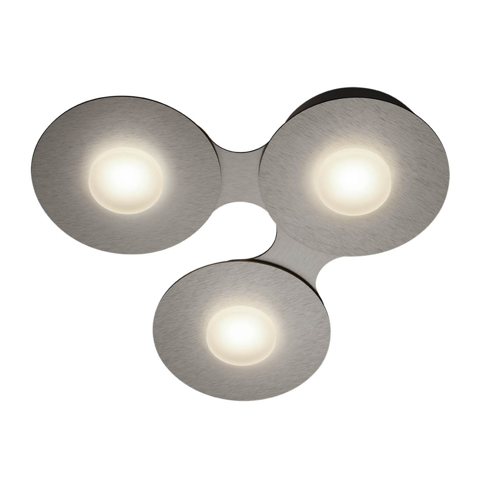 GROSSMANN Disc LED-Deckenleuchte, silbergrau, 3fl