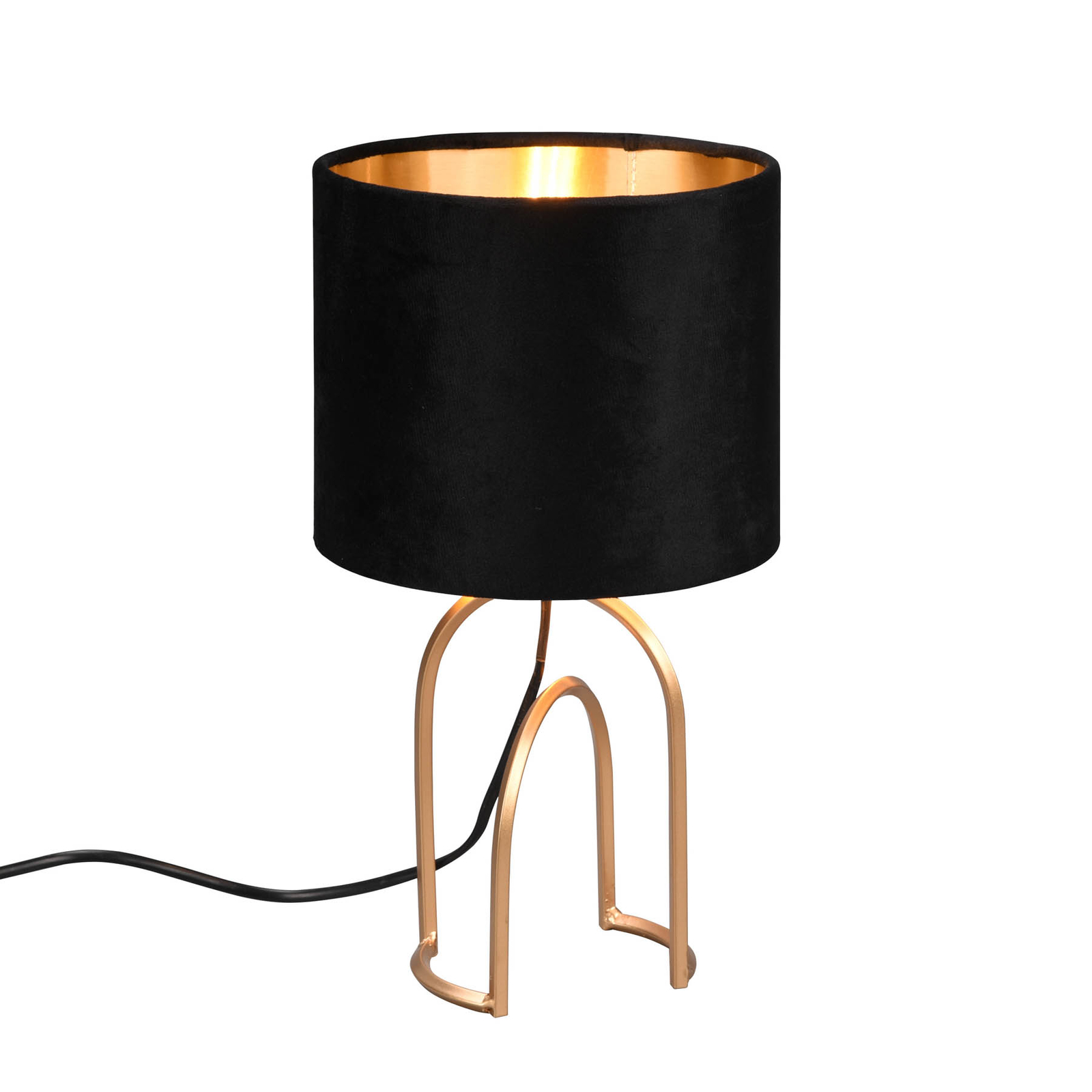Tafellamp Grace, Ø 18 cm, zwart/goud