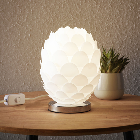 Lampa stołowa Marees, biała, Ø 15 cm