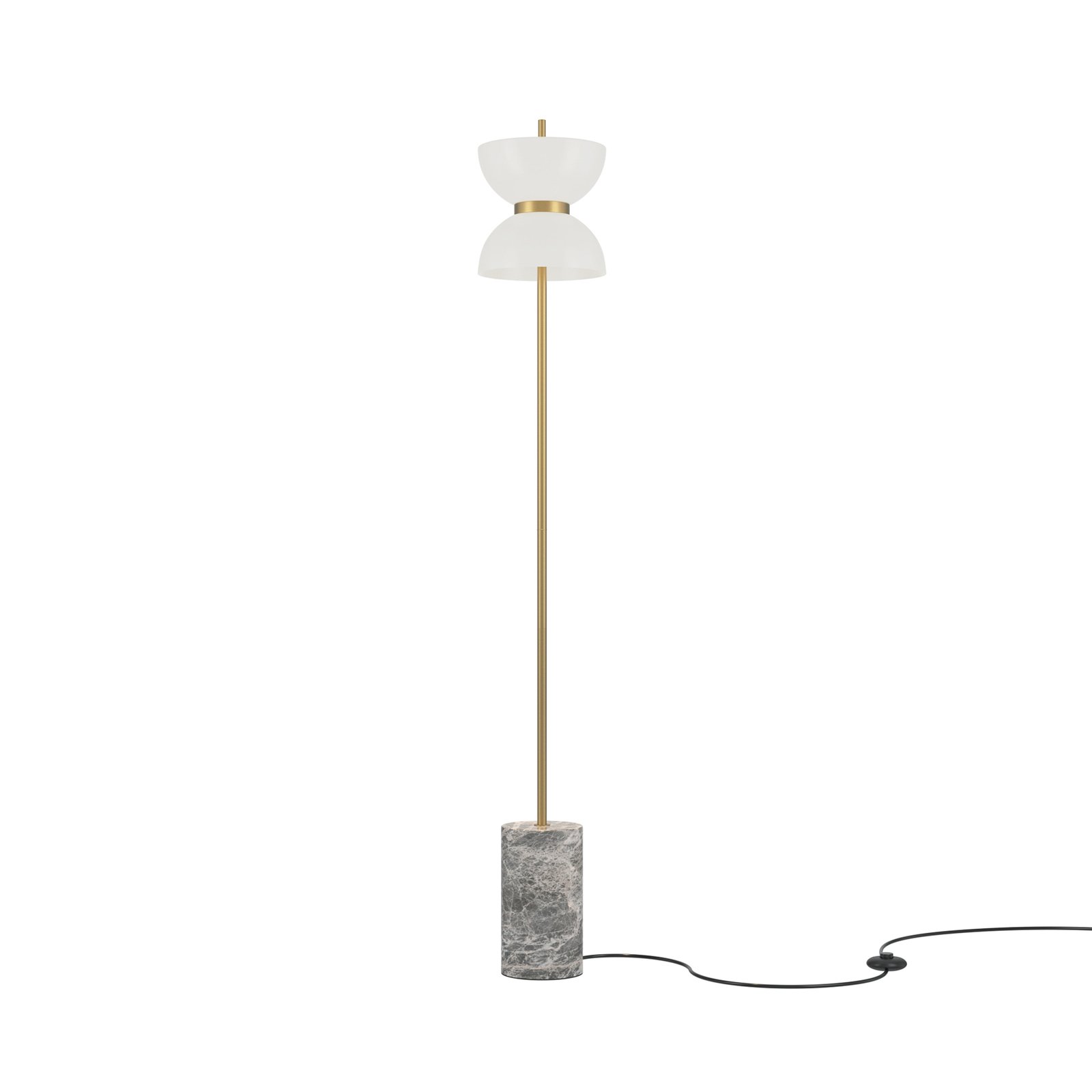 Maytoni LED-gulvlampe Kyoto, grå, højde 145 cm, marmor