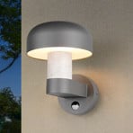 Außenwandleuchte Fraser Sensor grau/Betonoptik, Alu IP54 E27