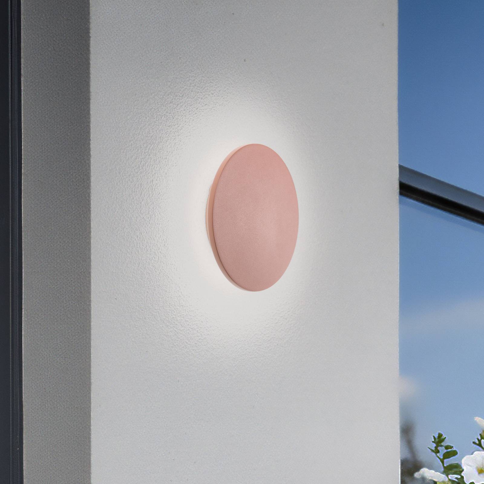 LED-Wandleuchte Aria M, ziegelrot, Aluminium, Ø 18 cm günstig online kaufen