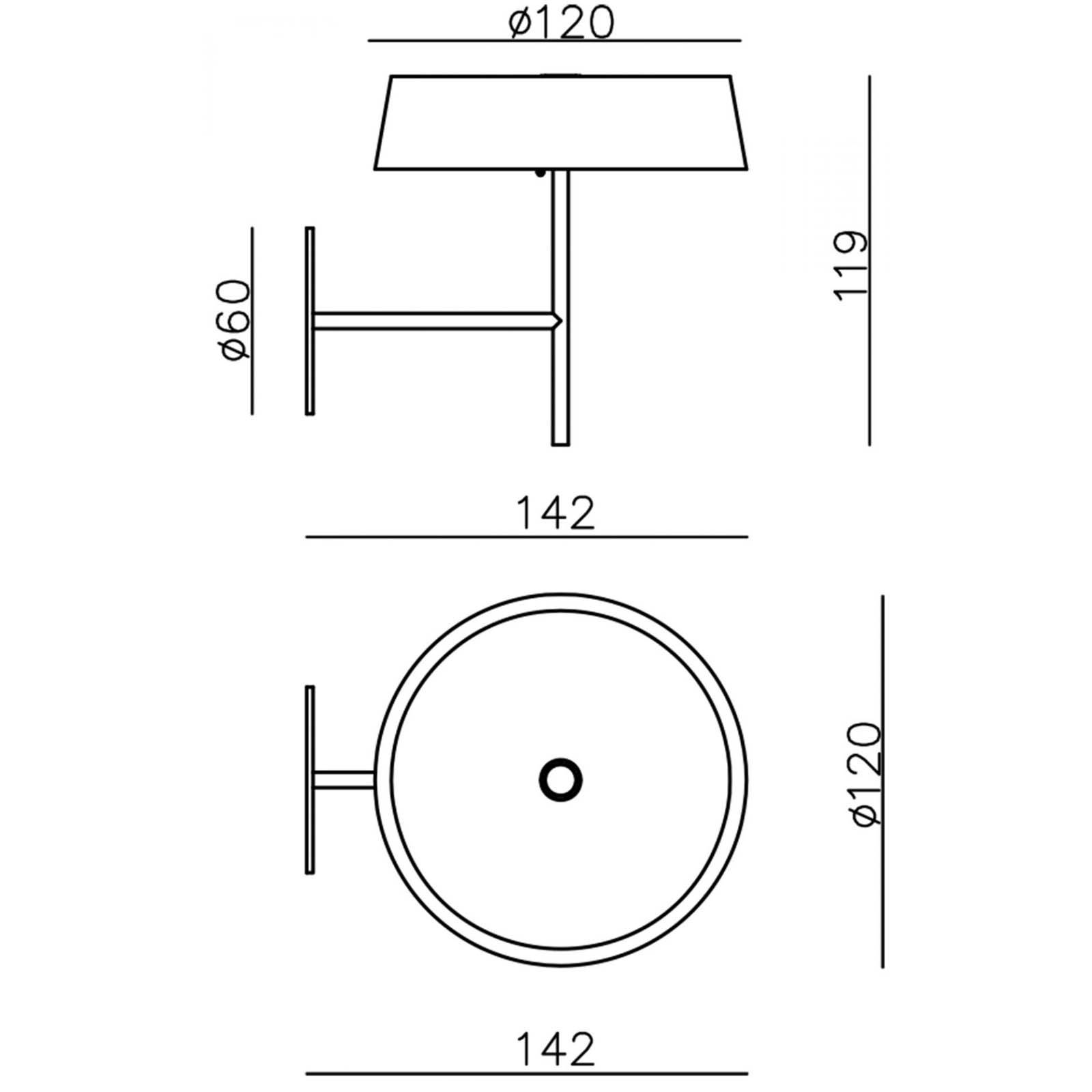 Deko-Light Applique LED Miram à batterie dimmable noire