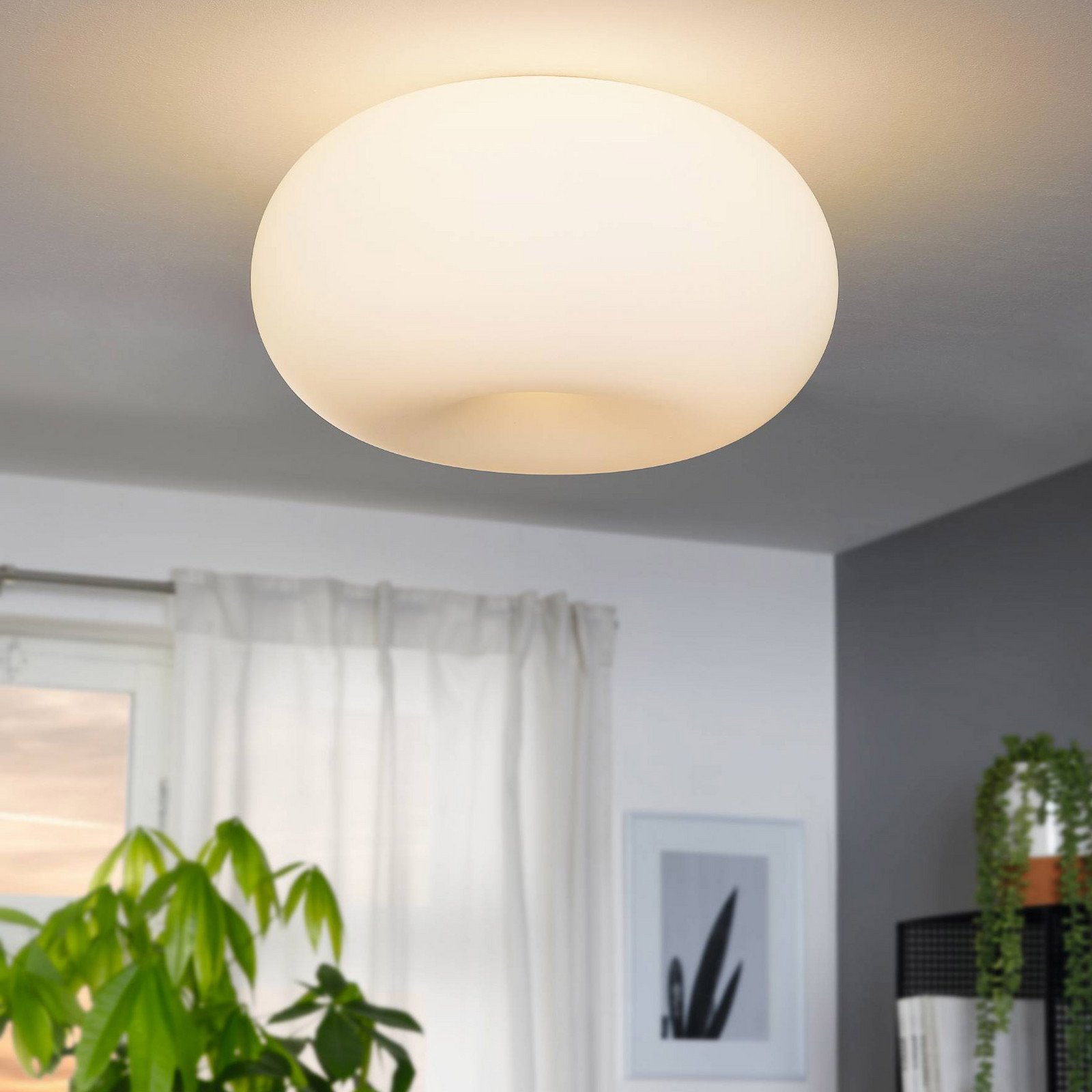 EGLO Optica plafonieră discretă 35 cm - Hol - modern - alb nichel mat - Metal