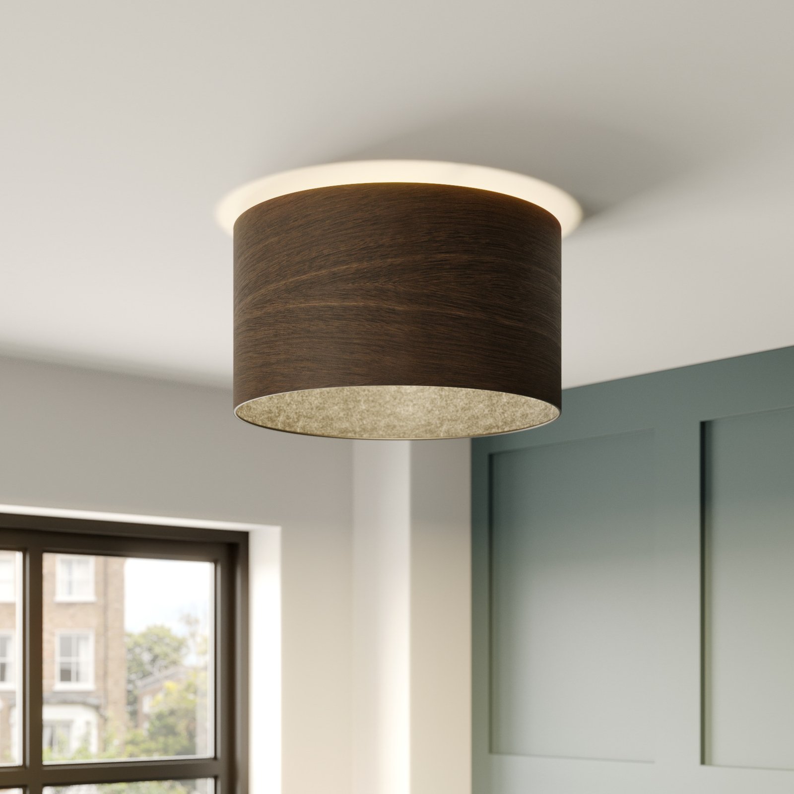 Envostar Veneer ceiling lamp smoked oak veneer