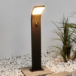 Lucande Timm LED-vägglampa, sensor, 60 cm, grafitgrå, IP54