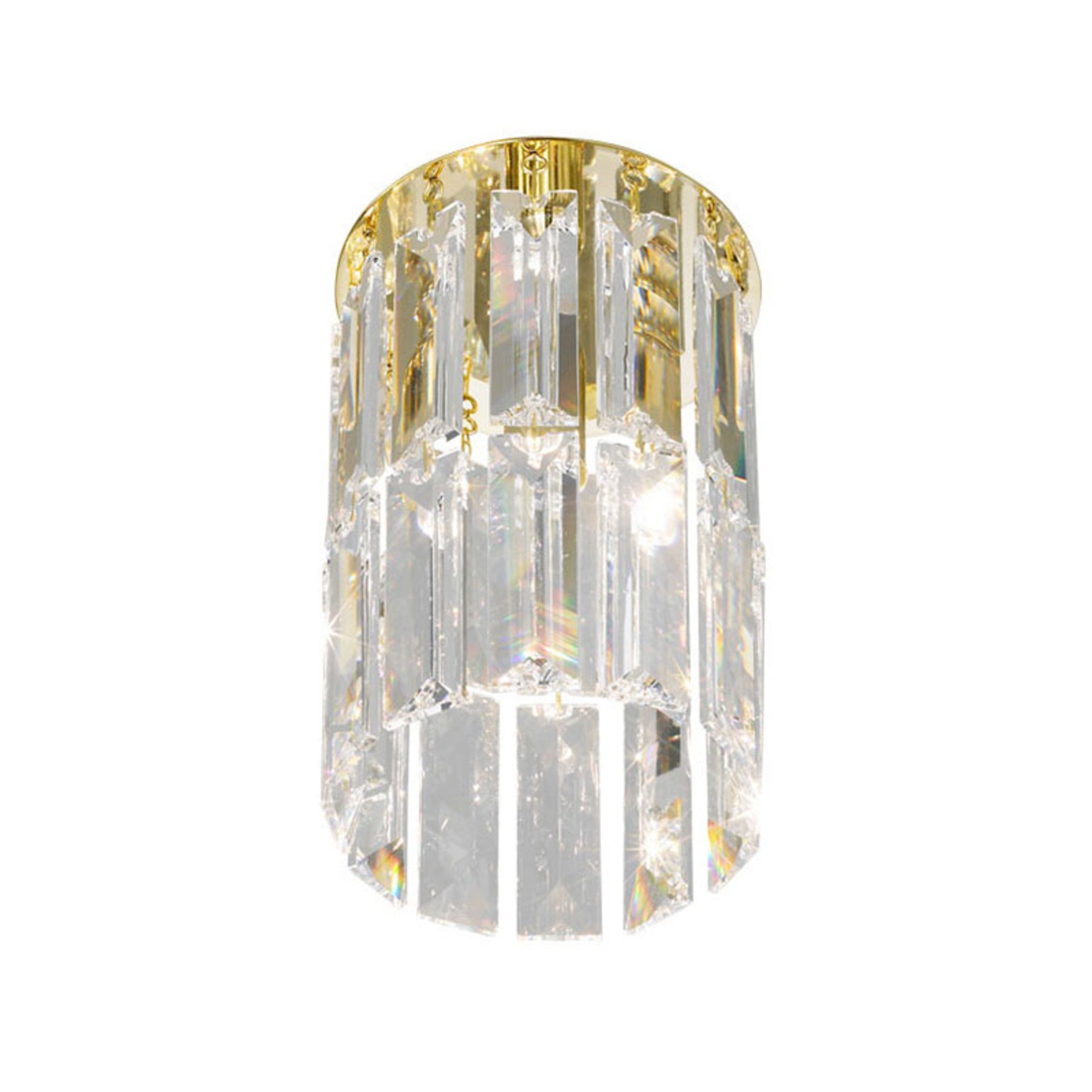 Kolarz KOLARZ Prisma ceiling lamp, crystal/gold 24 carat, for Living / Dining Room, crystal, metal, 24 carat gold leaf, G9, 25 W, energy efficiency: A++, H: 20 cm
