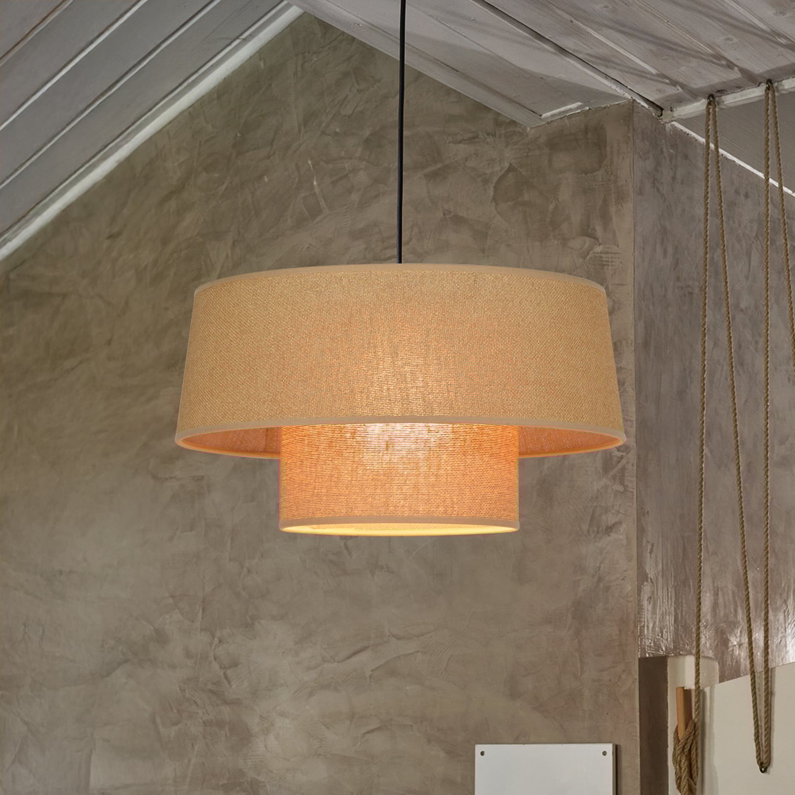 Pakabinamas šviestuvas „Mali“, havanos spalvos, Ø 38 cm, popierinis Pakabinamas šviestuvas „Mali“, havanos spalvos, Ø 38 cm, popierinis