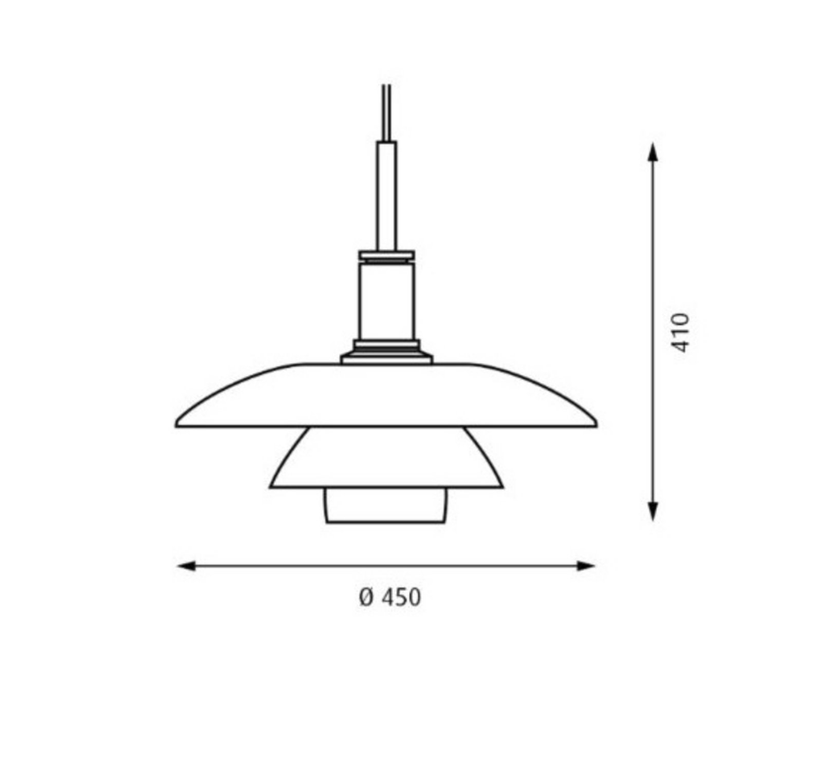 PH 4½-4 Sklo Závěsná Lampa Dolná Misa - Louis Poulsen