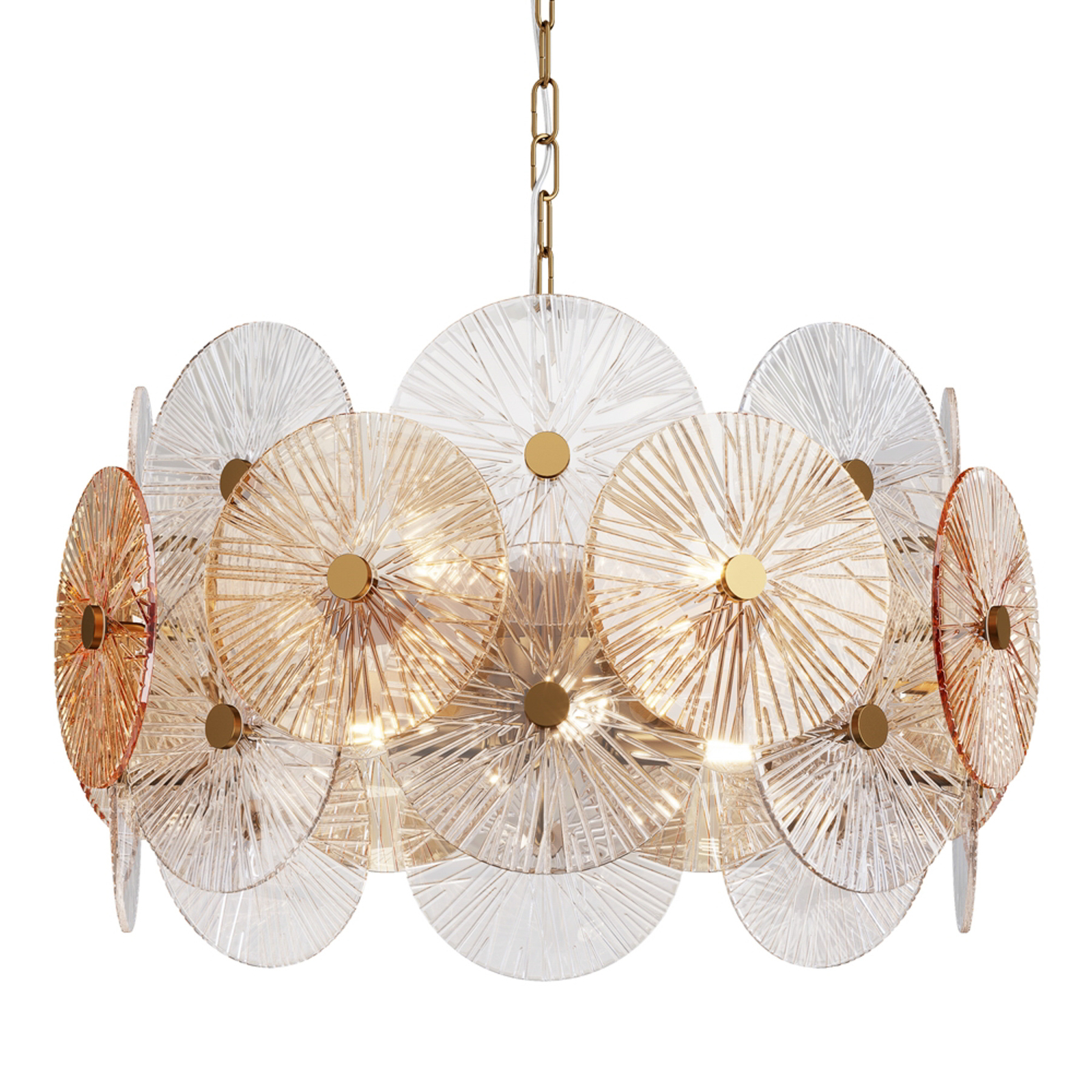 Maytoni pendant light Aster, glass, Ø 62.6 cm, 8 x E14