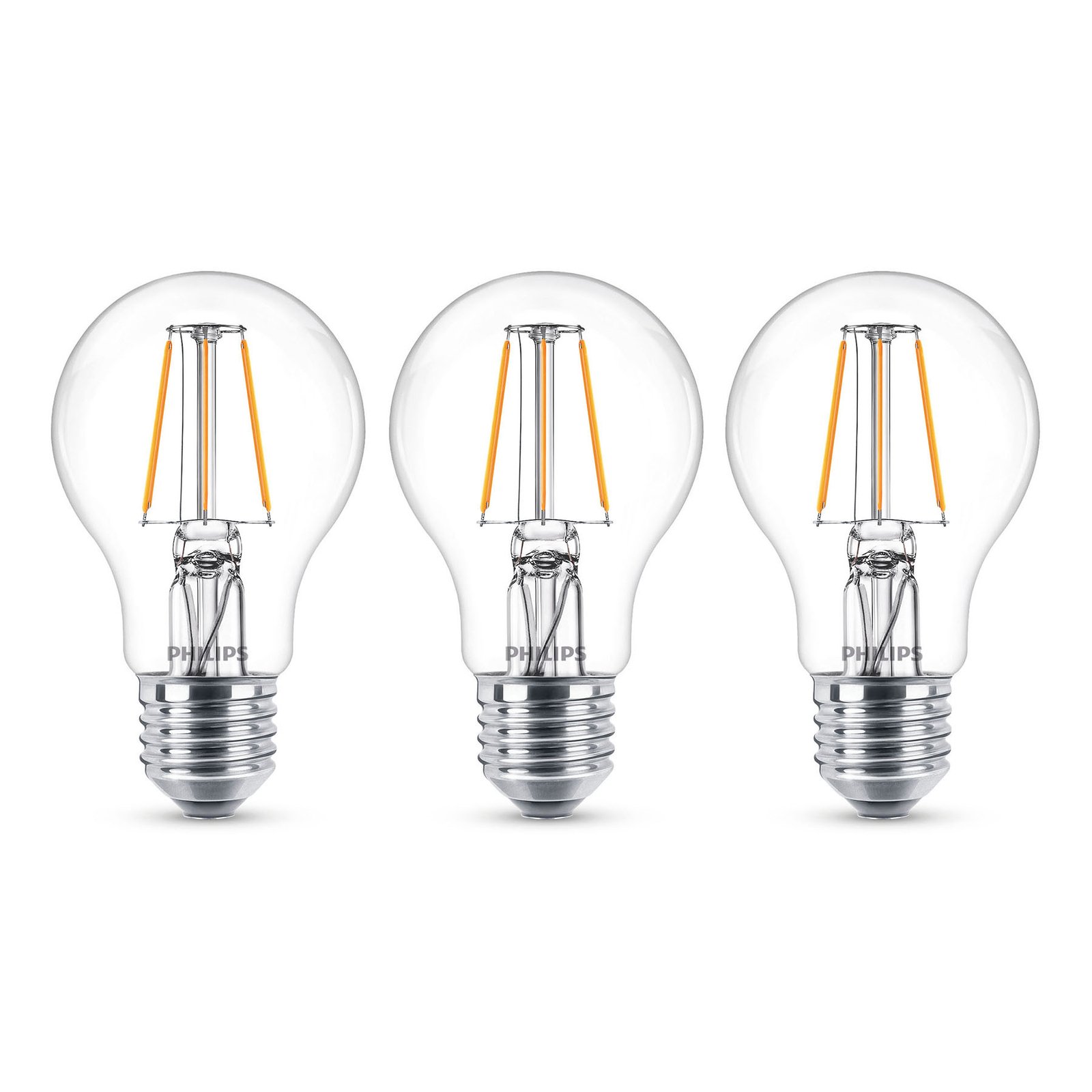 Philips LED-Lampe Classic E27 4,3W 2.700K klar 3er