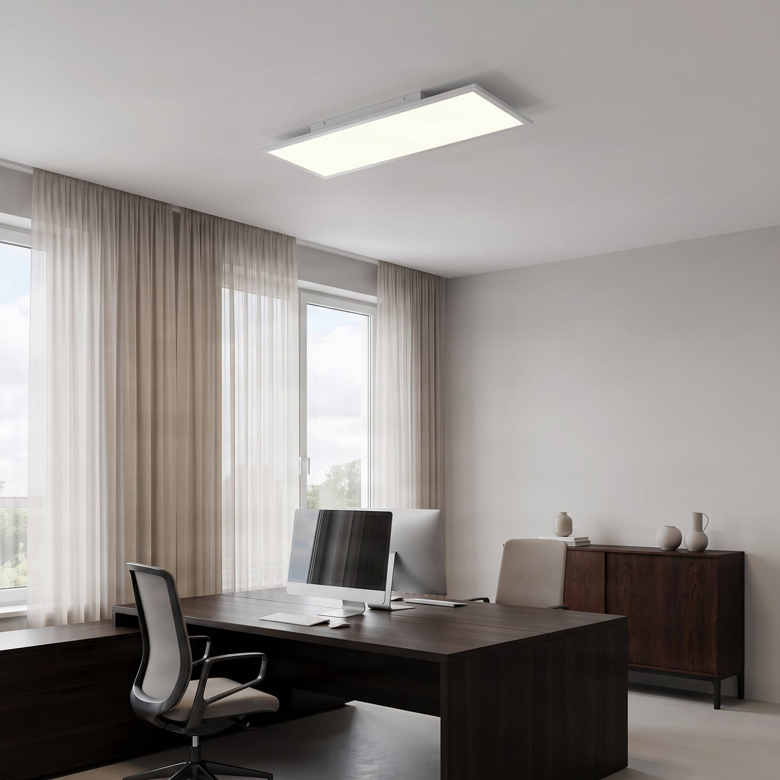 Panel LED Quais, 80 x 30 cm, biały, metalowy, 4000K Panel LED Quais, 80 x 30 cm, biały, metalowy, 4000K