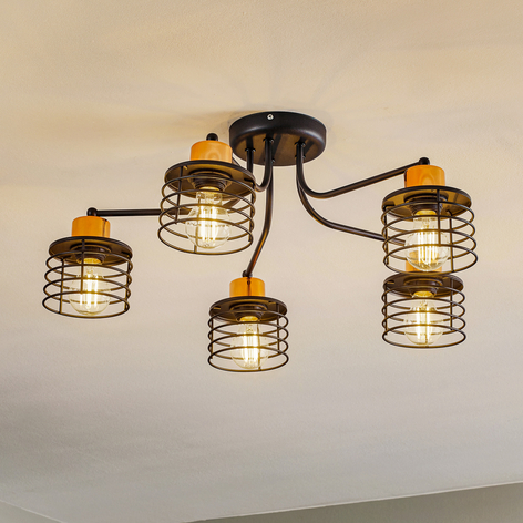 Taklampe Edison, 5 lyskilder