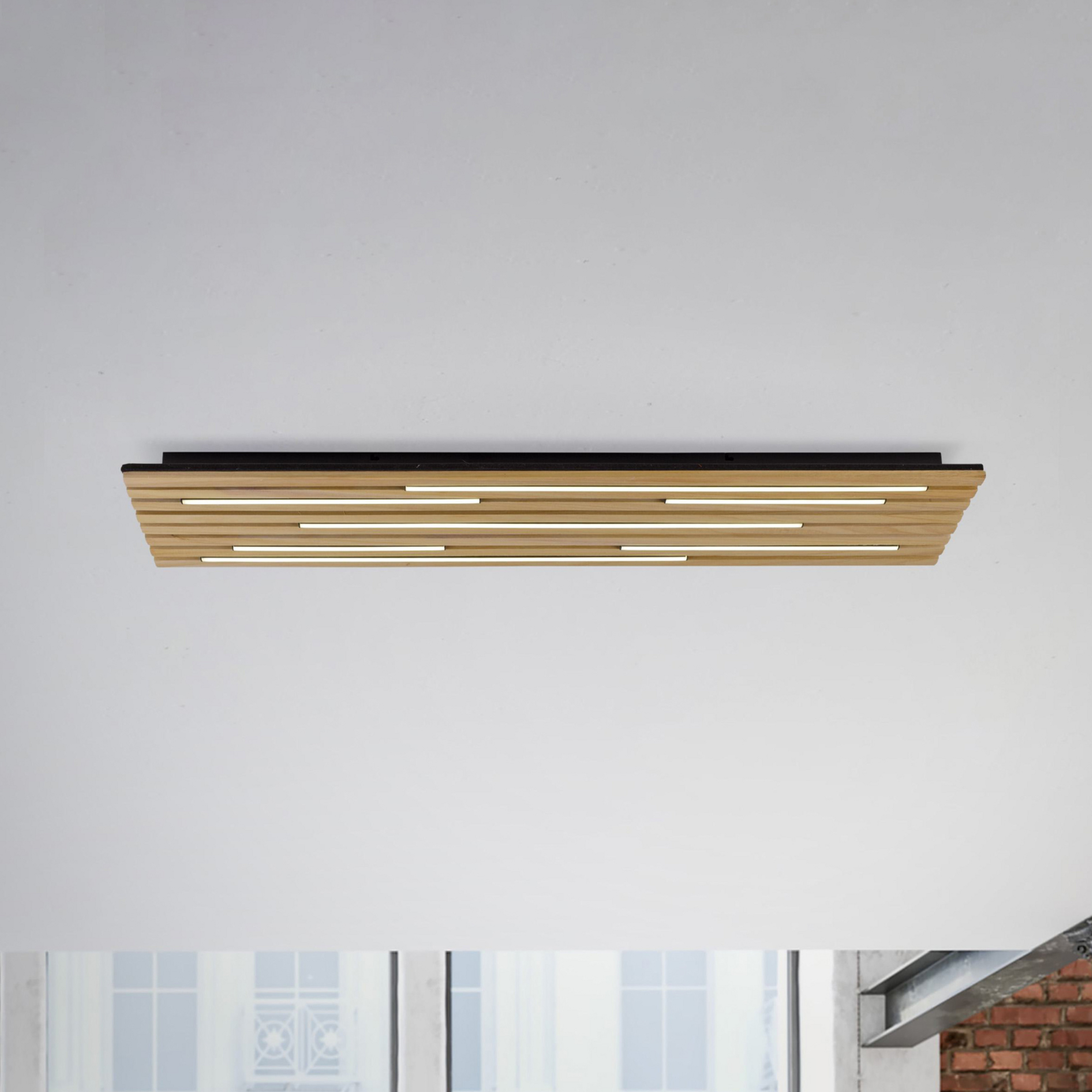 Paul Neuhaus Smart LED φωτιστικό οροφής Q-Acoustic ξύλο 115 x 31cm