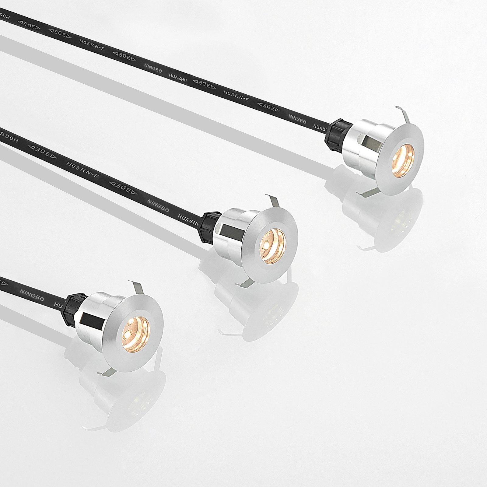 Lindby Gracelle LED-Bodeneinbaulampe, 3 Stück rund