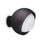 IDEAL LUX vegglampe Bloom, svart, Ø 17 cm, metall