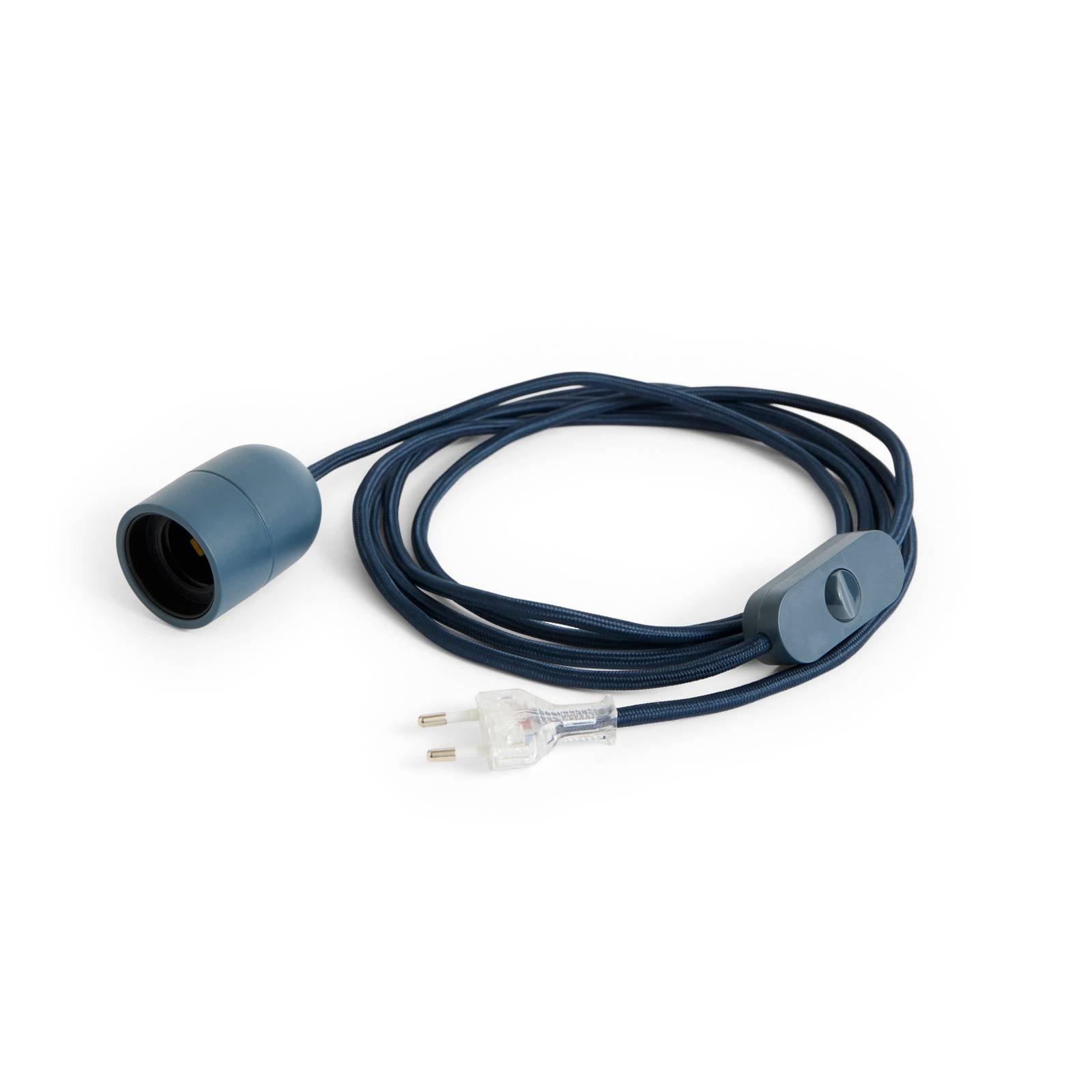HAY E27-Lampenfassung COMMON, dunkelblau, Stecker, 240 cm