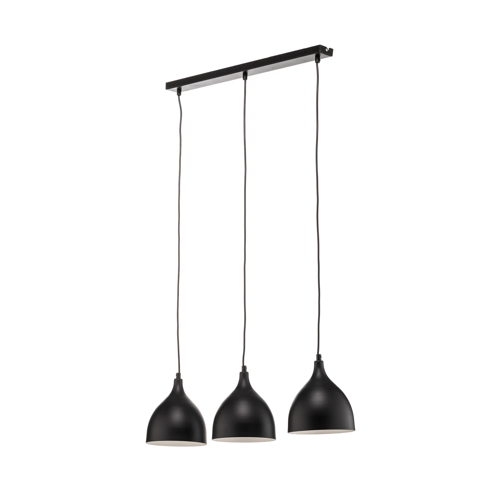 Pendelleuchte Nanu, schwarz, Edelstahl, 3-flammig