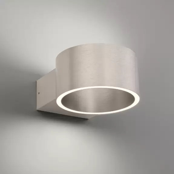 Lampenwelt PURE LED-Wandleuchte Clipse, aluminium, Aluminium, Ø 15 cm