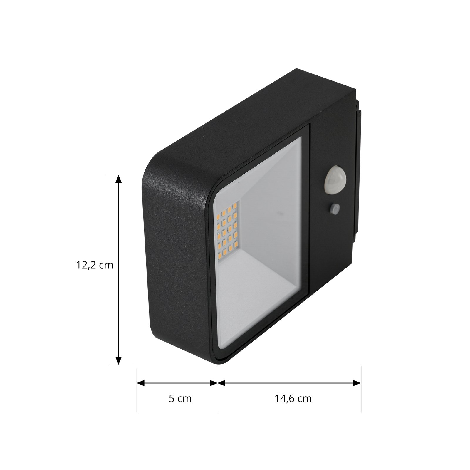 Dava Solarzelle Wandleuchte W/Sensor H5 Schwarz - Lucande
