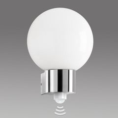 Kültéri fali lámpa Kekoa, üveg, rozsdamentes acél, érzékelő, Ø 23 cm