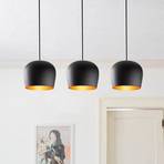 Pendant light Berceste N-1410 black metal 3-bulb linear