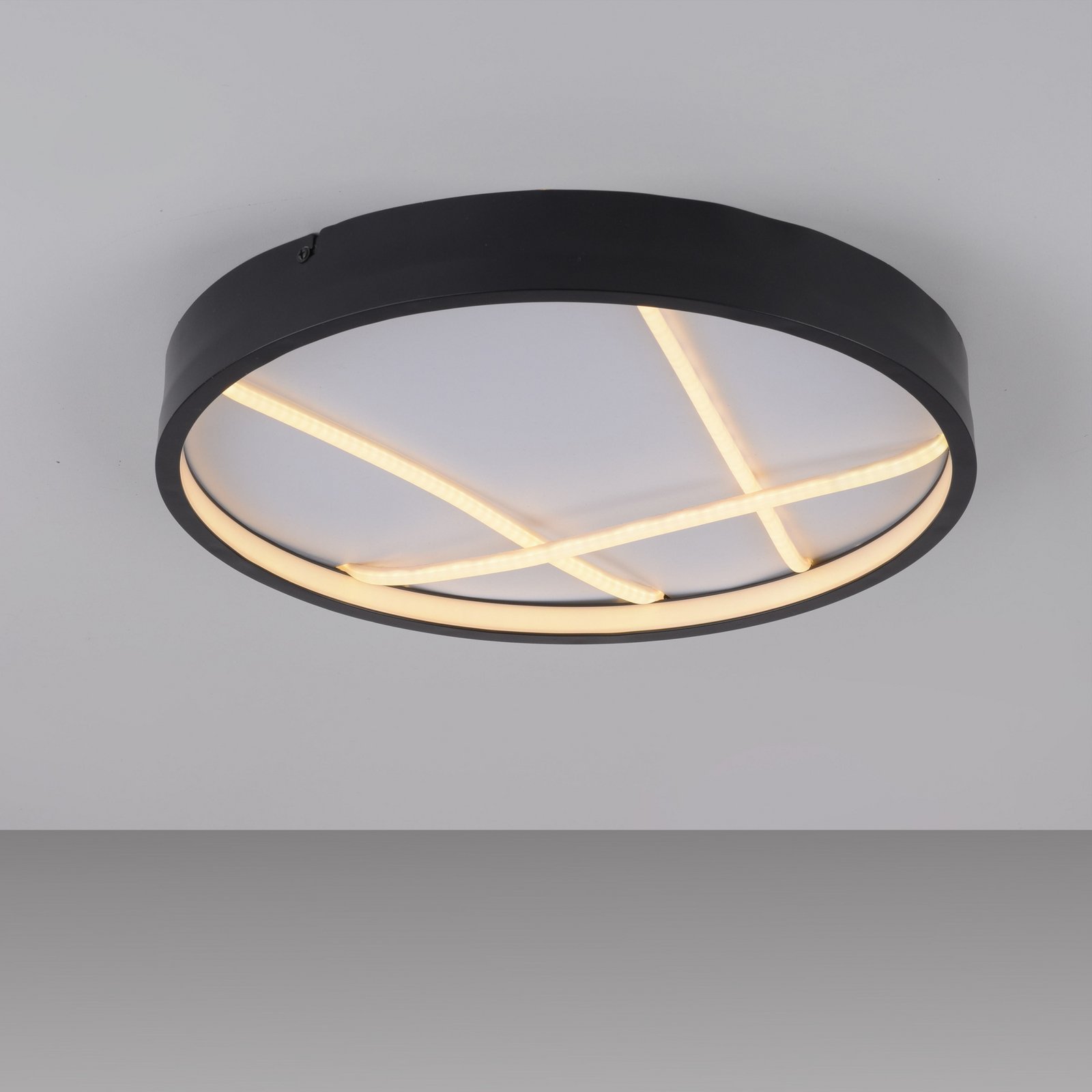 JUST LIGHT. LED plafondlamp Mikado, Ø 40 cm, zwart 