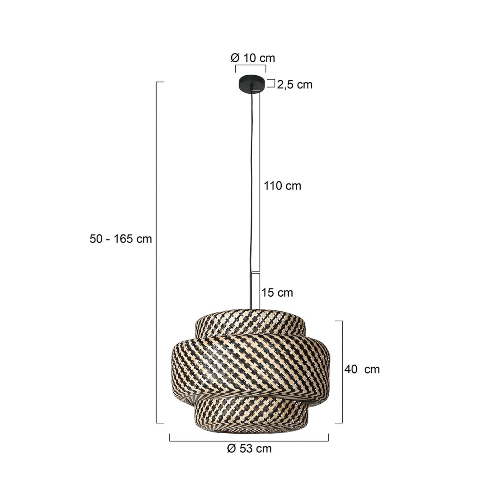 Sparkled Light 4478ZW lógó lámpa, fonott bambusz, Ø 53 cm