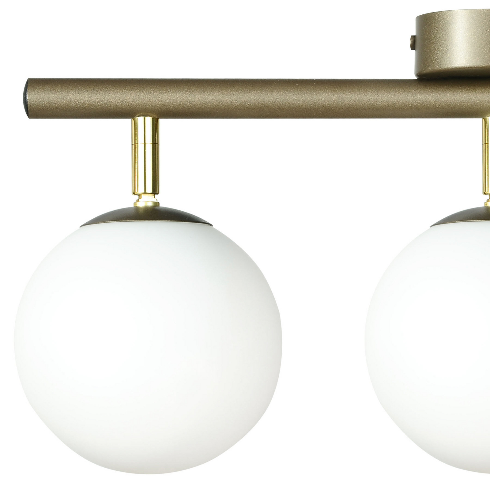 Plafondlamp Drum, koffie, 3-lamps, glas, lengte 46 cm