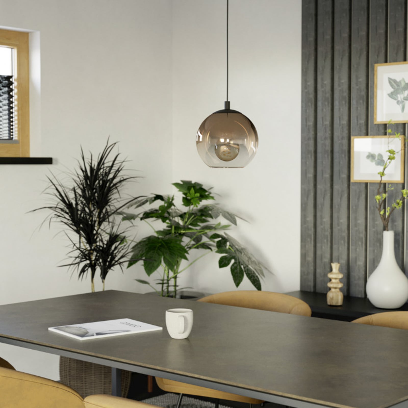 EGLO hanglamp ARISCANI 1, Ø 20 cm, 1-lamp, zwart/koper EGLO hanglamp ARISCANI 1, Ø 20 cm, 1-lamp, zwart/koper
