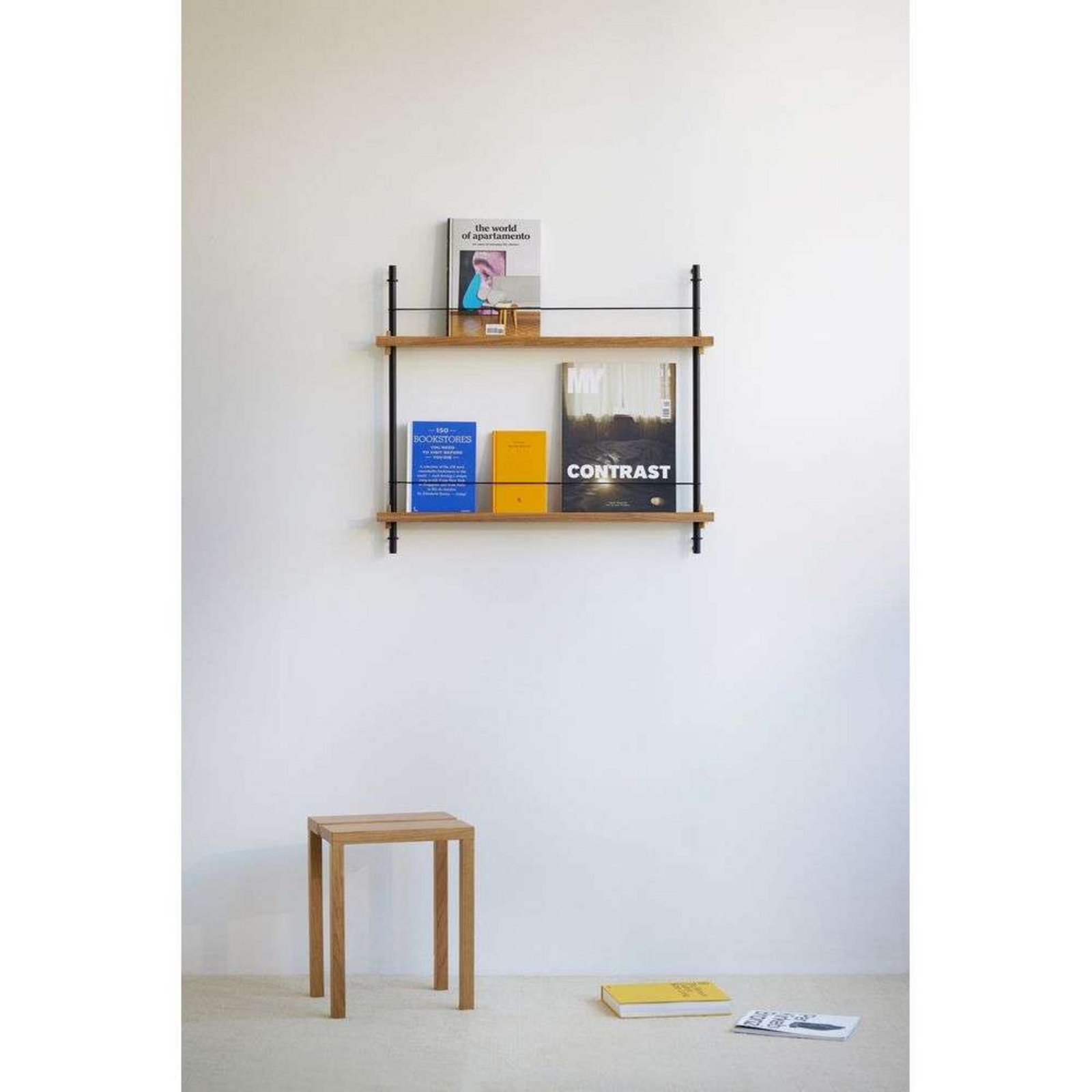 Magazine Shelving Oak/Black - Moebe