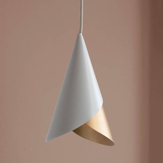 UMAGE hanging light white/brass Lights.co.uk