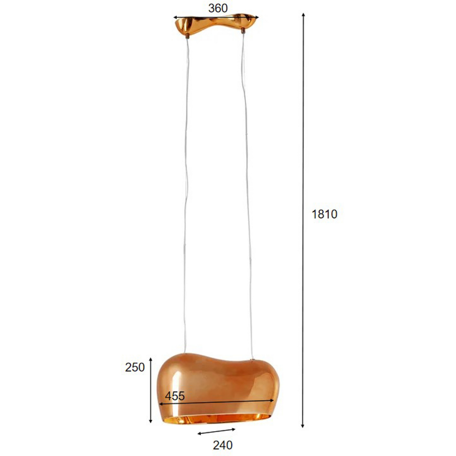 KARE hanglamp Cloud, koper, glas, 2-lamps, GU10 KARE hanglamp Cloud, koper, glas, 2-lamps, GU10