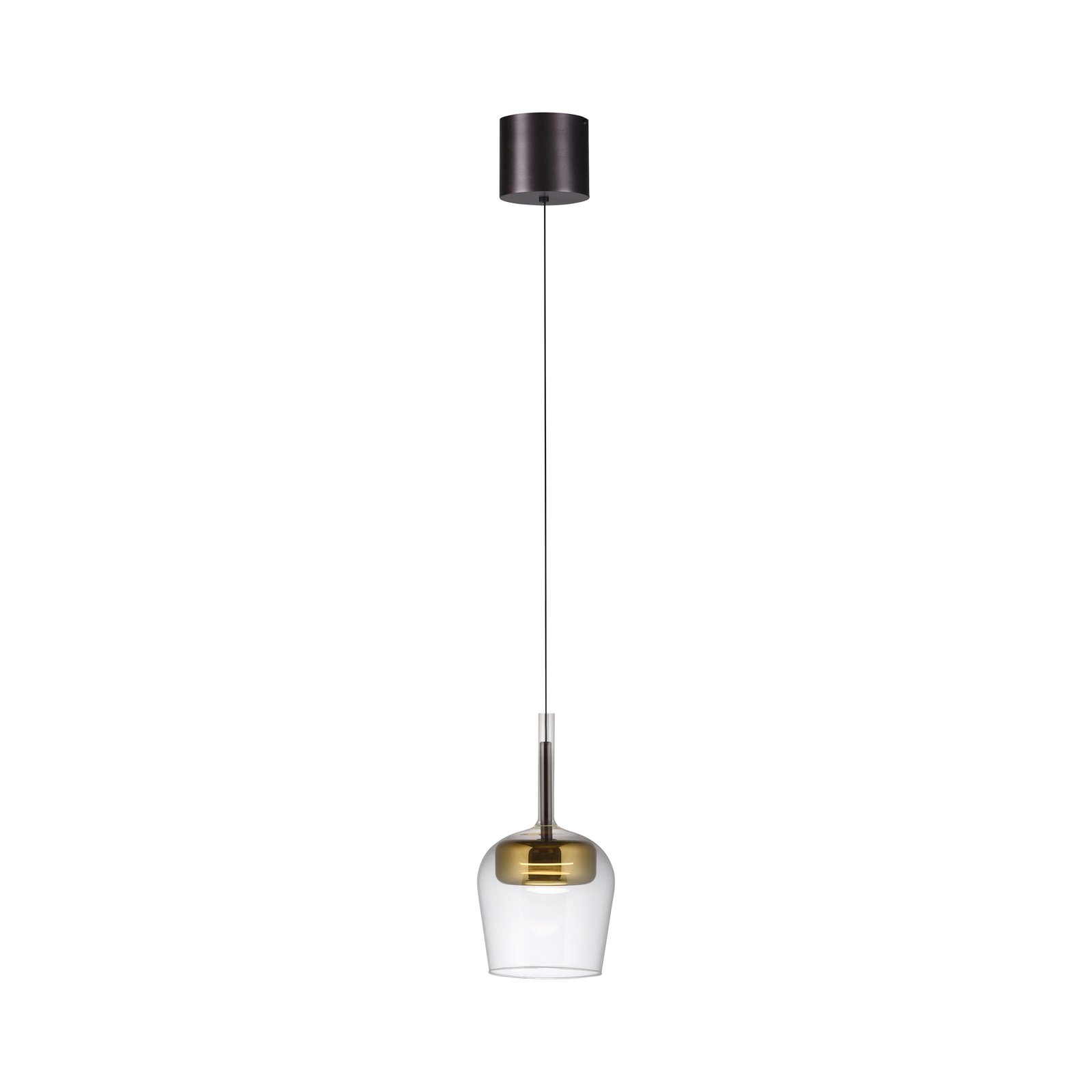 Candeeiro suspenso Paul Neuhaus Smart LED Q-Kon dourado Ø 21 cm