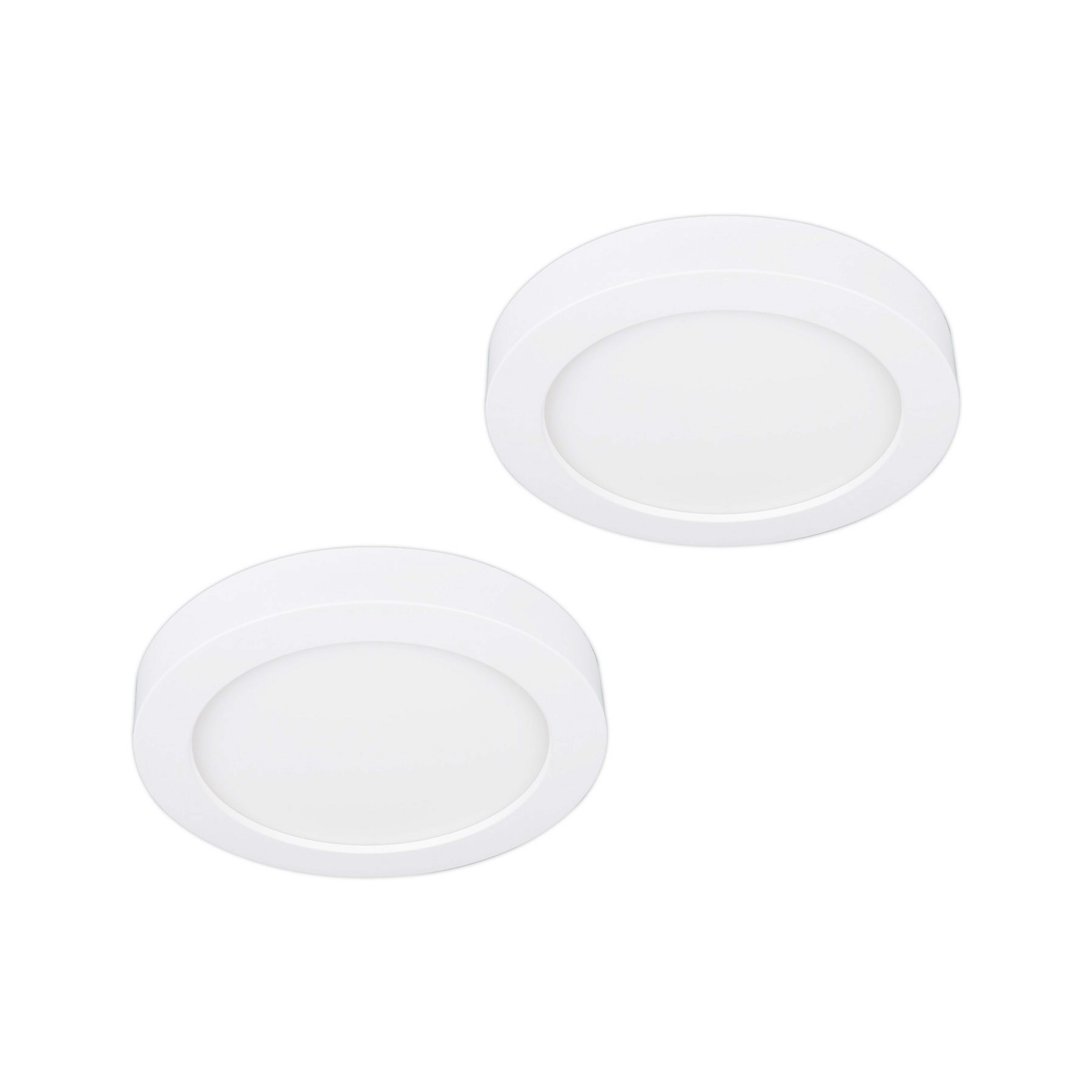 Prios Plafonnier LED Edwina, blanc, 18 cm, lot de 2
