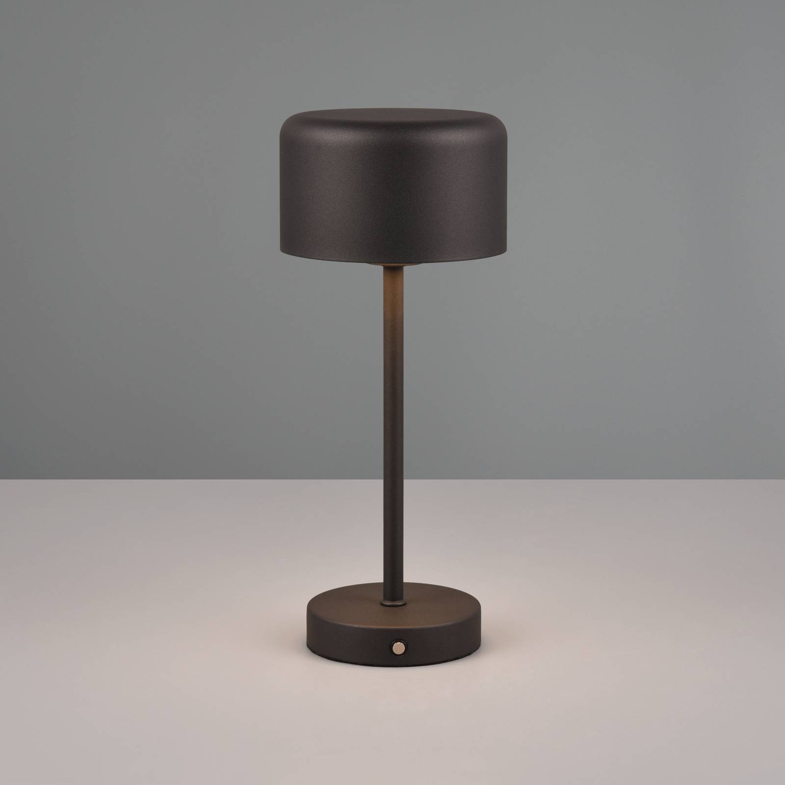 Jeff LED oppladbar bordlampe matt svart høyde 30 cm metall