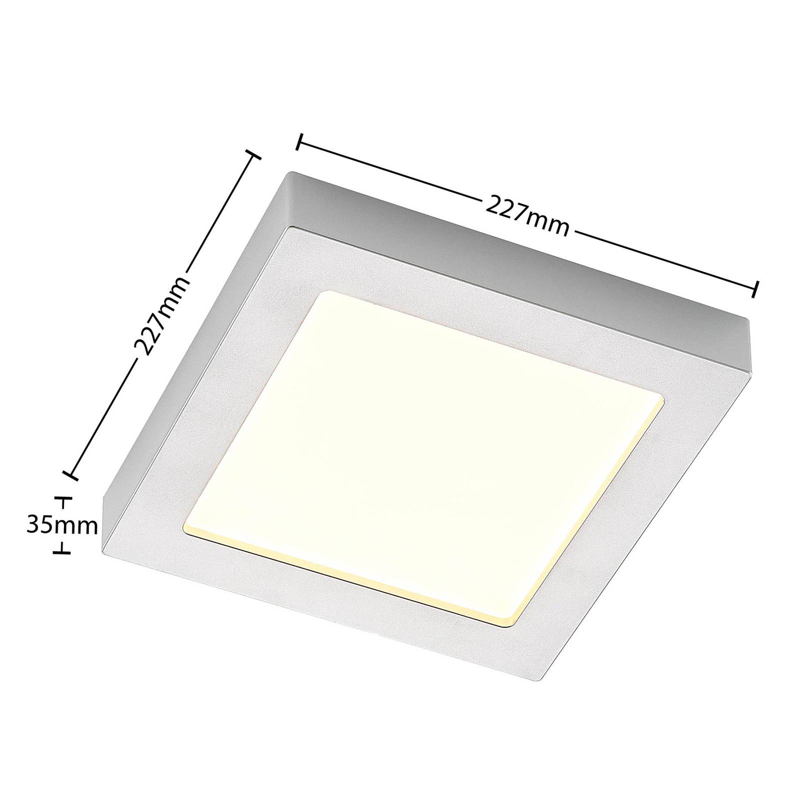 Prios LED-Deckenleuchte Alette, silber, 22,7cm, 24W, dimmbar günstig online kaufen