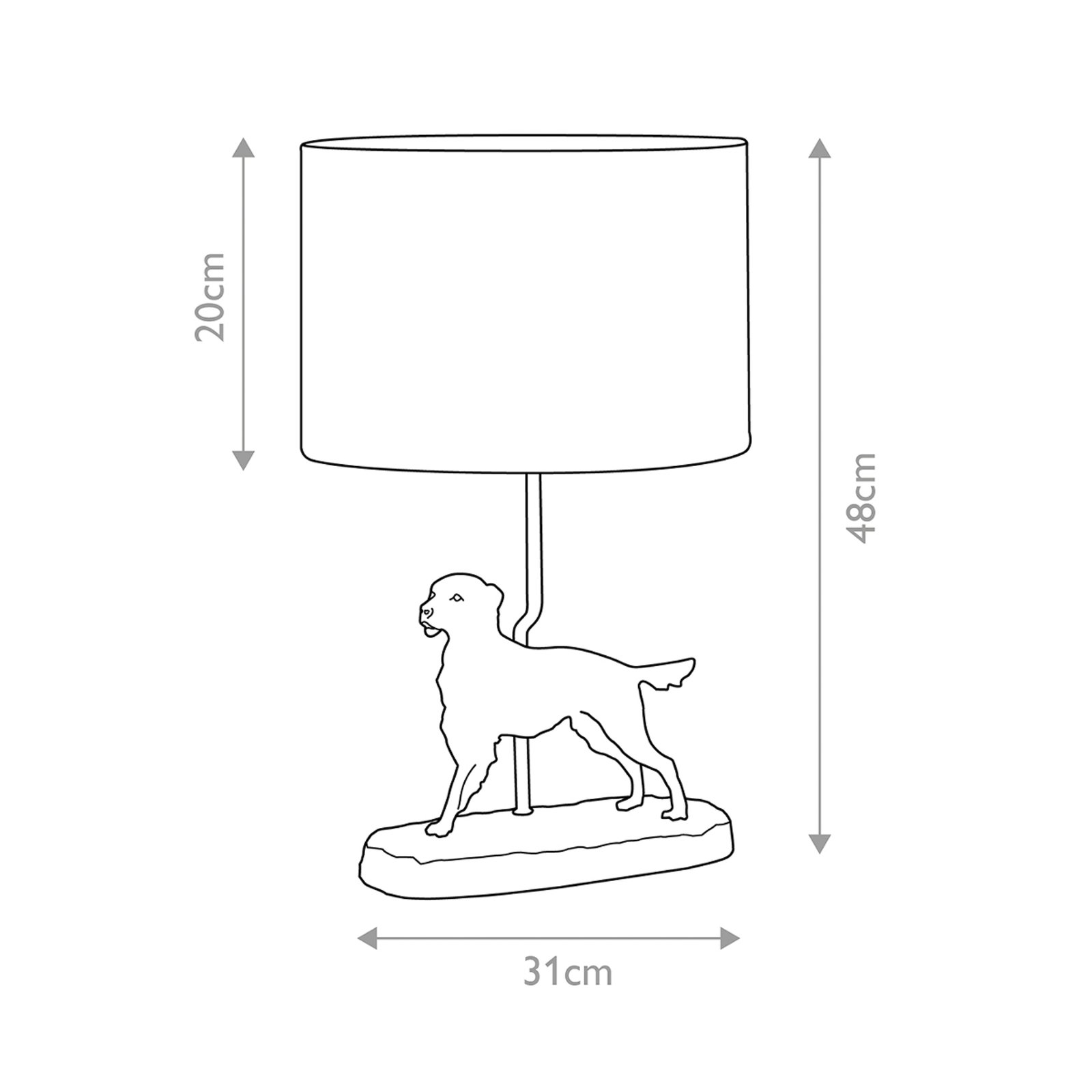 Rufus table lamp, bronze-patina/cream, linen, resin