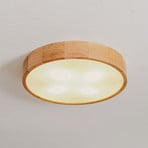 Cleo DR475 plafón, IP20, sensor, Ø 48 cm, madera de roble