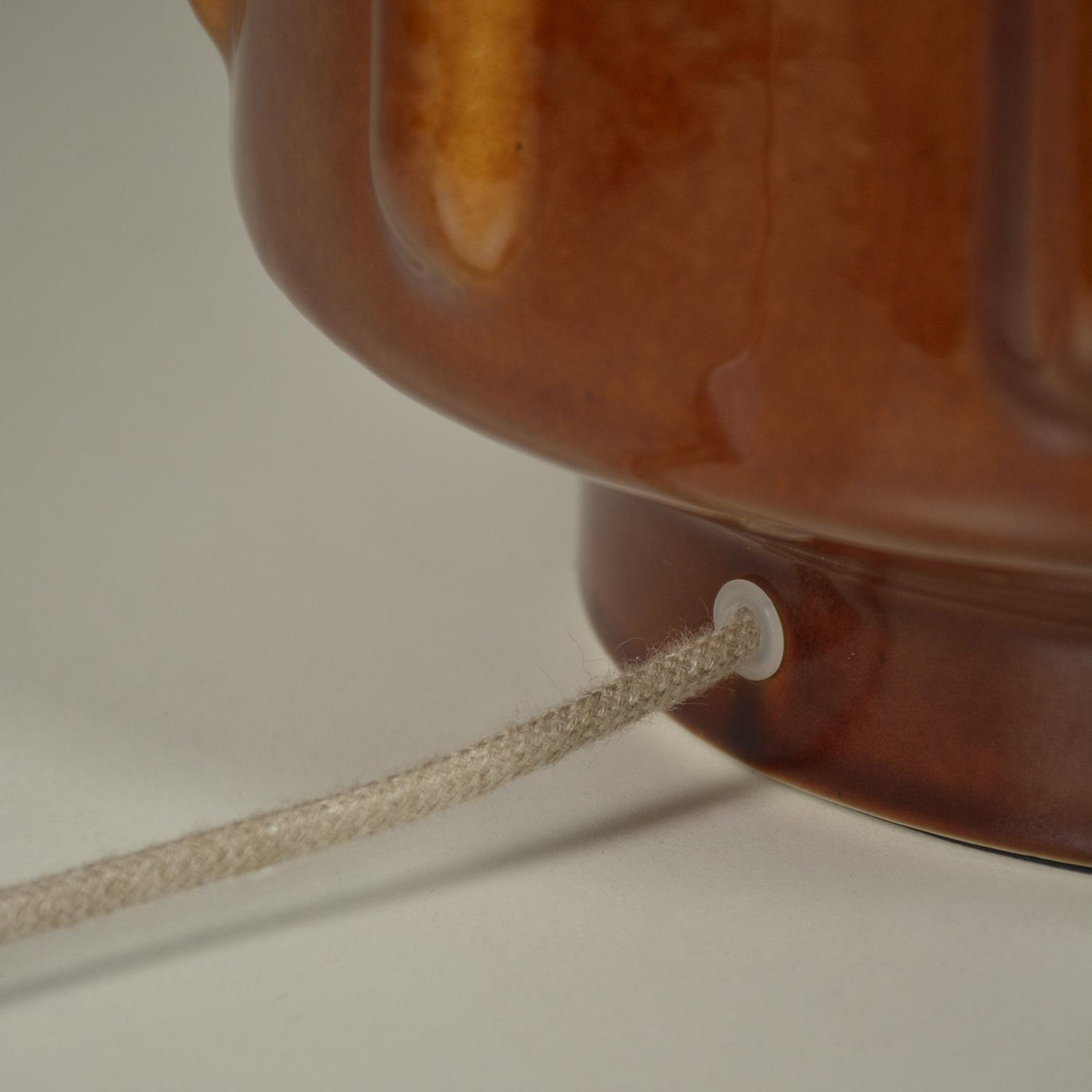 Jimmy Tischlampe braun/beige Borte Höhe 83 cm - MARKET SET