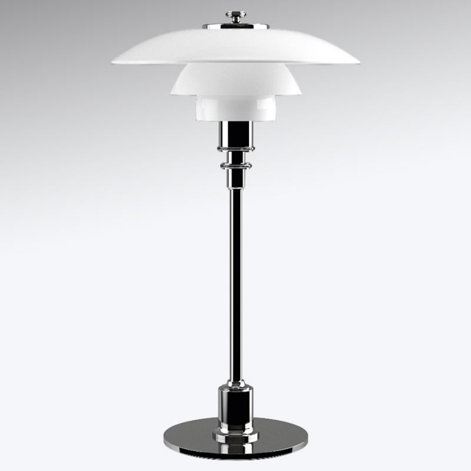 Louis Poulsen PH 2/1 stolna lampa visoki sjaj kromirana