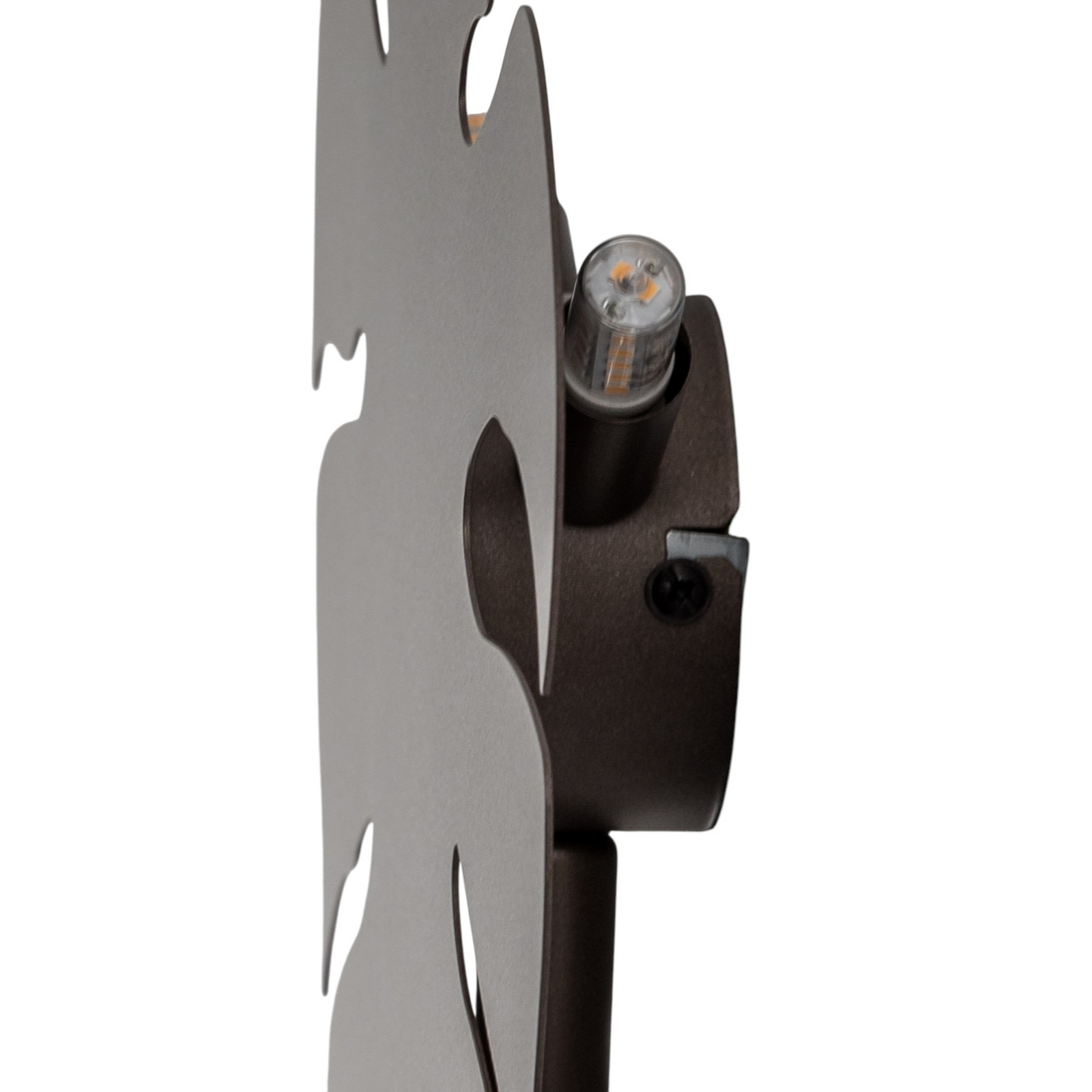 Monstera wall light, leaf shape, 3 x G9, steel, brown